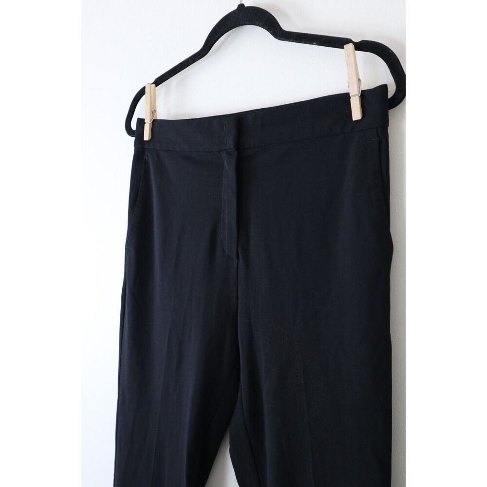Max Mara US 10 Slim Leg Stretch Pants Flat Front Black - Picture 3 of 11